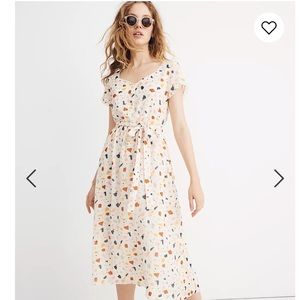 Madewell Tie-Waist Midi Dress in Terrazzo